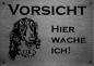 Preview: Edelstahl Warnschild Barsoi VORSICHT Hier wache ich!